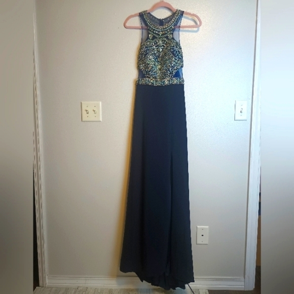 Aspeed Hand Beaded Formal Gown Prom Dress Blue Formal Elegant Floor Length Small - Picture 1 of 11